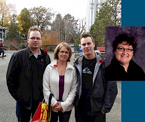 Beverley Eriksson and their children, Richard, Bryan and Janeen.